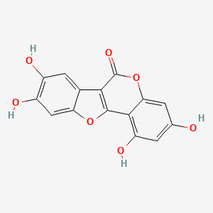 1,3,8,9-Tetrahydroxy-6H-benzofuro[3,2-c]chromen-6-one chemical structure (CAS 6468-55-9)