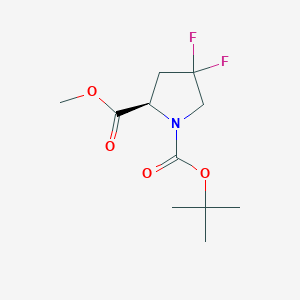 (R)-1-tert-Butyl 2-methyl 4,4-difluoropyrrolidine-1,2-dicarboxylate chemical structure (CAS 647857-74-7)