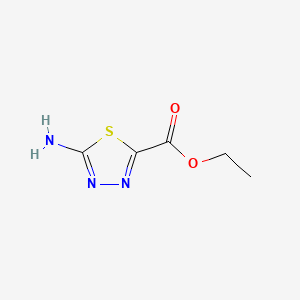 Ethyl 5-amino-1,3,4-thiadiazole-2-carboxylate chemical structure (CAS 64837-53-2)