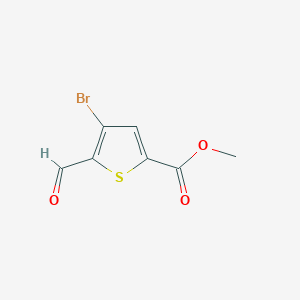 Methyl 4-bromo-5-formylthiophene-2-carboxylate chemical structure (CAS 648412-59-3)