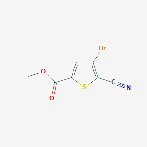 Methyl 4-bromo-5-cyanothiophene-2-carboxylate chemical structure (CAS 648412-60-6)
