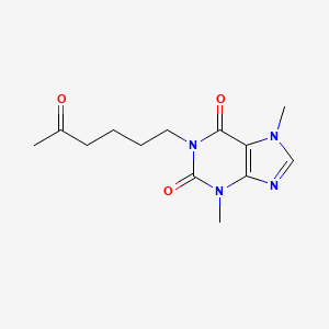 3,7-Dimethyl-1-(5-oxohexyl)-1H-purine-2,6(3H,7H)-dione chemical structure (CAS 6493-05-6)