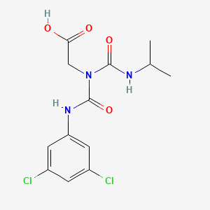 N-((3,5-Dichlorophenyl)carbamoyl)-N-(isopropylcarbamoyl)glycine chemical structure (CAS 64952-42-7)