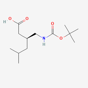 (S)-3-(((tert-Butoxycarbonyl)amino)methyl)-5-methylhexanoic acid chemical structure (CAS 649748-09-4)