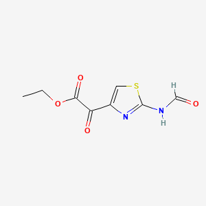Ethyl 2-(2-formamidothiazol-4-yl)-2-oxoacetate chemical structure (CAS 64987-03-7)