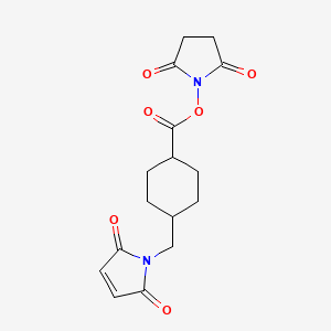 2,5-Dioxopyrrolidin-1-yl 4-((2,5-dioxo-2,5-dihydro-1H-pyrrol-1-yl)methyl)cyclohexanecarboxylate chemical structure (CAS 64987-85-5)