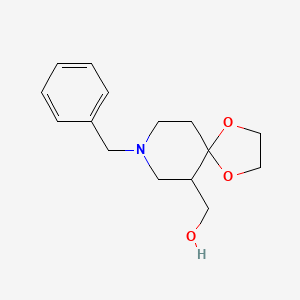 (8-Benzyl-1,4-dioxa-8-azaspiro[4.5]decan-6-yl)methanol chemical structure (CAS 64996-15-2)