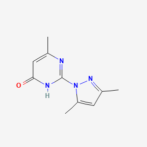 2-(3,5-Dimethyl-1H-pyrazol-1-yl)-6-methylpyrimidin-4(3H)-one chemical structure (CAS 65004-42-4)