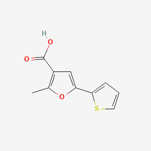 2-Methyl-5-(thiophen-2-yl)furan-3-carboxylic acid chemical structure (CAS 651005-90-2)
