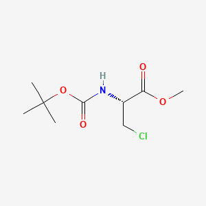 Methyl (R)-2-((tert-butoxycarbonyl)amino)-3-chloropropanoate chemical structure (CAS 651035-84-6)
