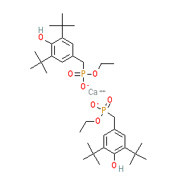 Calcium ethyl 3,5-di-tert-butyl-4-hydroxybenzylphosphonate chemical structure (CAS 65140-91-2)