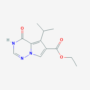 Ethyl 5-Isopropyl-4-oxo-3,4-dihydropyrrolo[2,1-f][1,2,4]triazine-6-carboxylate chemical structure (CAS 651744-40-0)
