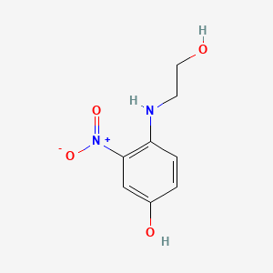 4-[(2-Hydroxyethyl)amino]-3-nitrophenol chemical structure (CAS 65235-31-6)