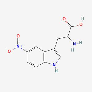 2-Amino-3-(5-nitro-1H-indol-3-yl)propanoic acid chemical structure (CAS 6525-46-8)