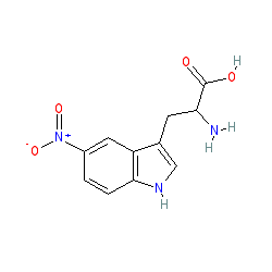 2-Amino-3-(5-nitro-1H-indol-3-yl)propanoic acid chemical structure (CAS 6525-46-8)