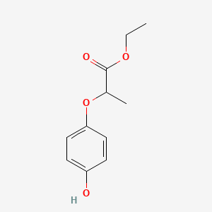 Ethyl 2-(4-hydroxyphenoxy)propanoate chemical structure (CAS 65343-67-1)