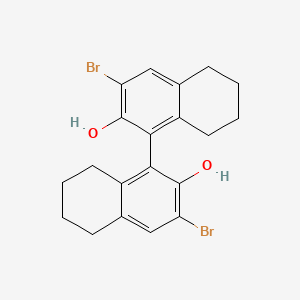 (R)-3,3'-Dibromo-5,5',6,6',7,7',8,8'-octahydro-[1,1'-binaphthalene]-2,2'-diol chemical structure (CAS 65355-08-0)
