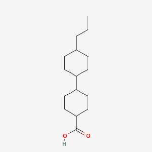 trans-4'-Propyl-(1,1'-bicyclohexyl)-4-carboxylic acid chemical structure (CAS 65355-32-0)