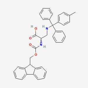 (S)-2-((((9H-Fluoren-9-yl)methoxy)carbonyl)amino)-3-((diphenyl(p-tolyl)methyl)amino)propanoic acid chemical structure (CAS 654670-89-0)