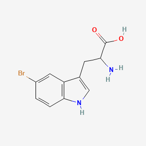 2-Amino-3-(5-bromo-1H-indol-3-yl)propanoic acid chemical structure (CAS 6548-09-0)