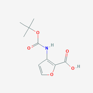 3-((tert-Butoxycarbonyl)amino)furan-2-carboxylic acid chemical structure (CAS 655255-06-4)