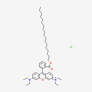3,6-Bis(Diethylamino)-9-(2-((octadecyloxy)carbonyl)phenyl)xanthylium chloride chemical structure (CAS 65603-19-2)