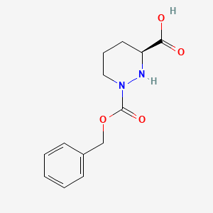 (S)-1-((Benzyloxy)carbonyl)hexahydropyridazine-3-carboxylic acid chemical structure (CAS 65632-62-4)