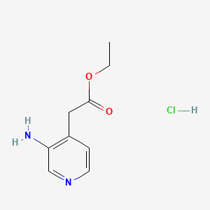 Ethyl 2-(3-aminopyridin-4-yl)acetate hydrochloride chemical structure (CAS 65645-53-6)
