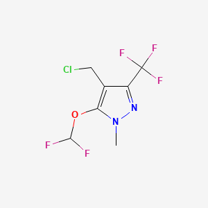 4-(Chloromethyl)-5-(difluoromethoxy)-1-methyl-3-(trifluoromethyl)-1H-pyrazole chemical structure (CAS 656825-76-2)