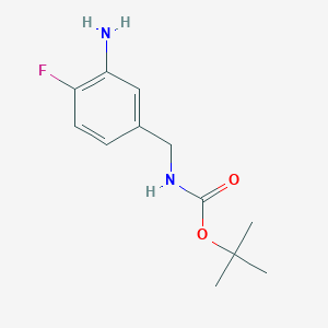tert-Butyl 3-amino-4-fluorobenzylcarbamate chemical structure (CAS 657409-24-0)