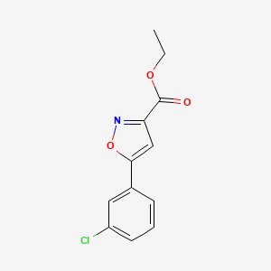 Ethyl 5-(3-chlorophenyl)isoxazole-3-carboxylate chemical structure (CAS 657424-77-6)