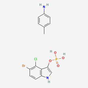 P-toluidine 5-bromo-4-chloro-1H-indol-3-yl phosphate chemical structure (CAS 6578-06-9)