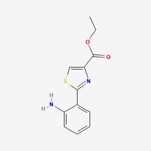 Ethyl 2-(2-aminophenyl)thiazole-4-carboxylate chemical structure (CAS 658076-43-8)