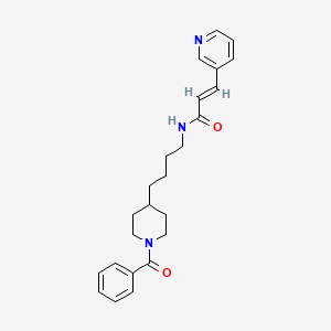 (E)-N-(4-(1-Benzoylpiperidin-4-yl)butyl)-3-(pyridin-3-yl)acrylamide chemical structure (CAS 658084-64-1)