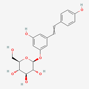(2S,3R,4S,5S,6R)-2-(3-Hydroxy-5-(4-hydroxystyryl)phenoxy)-6-(hydroxymethyl)tetrahydro-2H-pyran-3,4,5-triol chemical structure (CAS 65914-17-2)