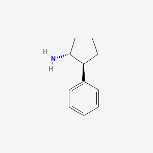 rel-(1R,2S)-2-Phenylcyclopentan-1-amine chemical structure (CAS 6604-06-4)