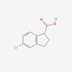 5-Chloro-2,3-dihydro-1H-indene-1-carboxylic acid chemical structure (CAS 66041-26-7)