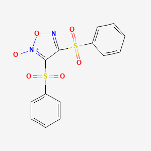 3,4-Bis(phenylsulfonyl)-1,2,5-oxadiazole 2-oxide chemical structure (CAS 66074-00-8)
