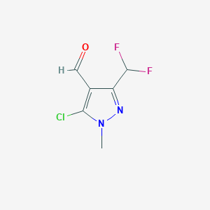 5-Chloro-3-(difluoromethyl)-1-methyl-1H-pyrazole-4-carbaldehyde chemical structure (CAS 660845-30-7)