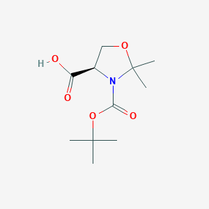 (R)-3-(tert-Butoxycarbonyl)-2,2-dimethyloxazolidine-4-carboxylic acid chemical structure (CAS 660852-86-8)