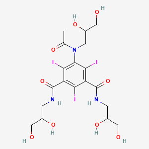 N1,N3-Bis(2,3-dihydroxypropyl)-5-(N-(2,3-dihydroxypropyl)acetamido)-2,4,6-triiodoisophthalamide chemical structure (CAS 66108-95-0)