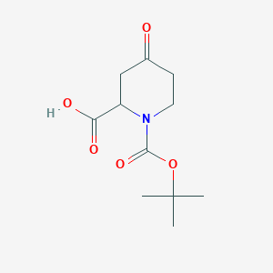 1-(tert-Butoxycarbonyl)-4-oxopiperidine-2-carboxylic acid chemical structure (CAS 661458-35-1)