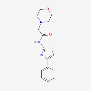 2-Morpholino-N-(4-phenylthiazol-2-yl)acetamide chemical structure (CAS 66180-00-5)