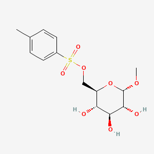 ((2R,3S,4S,5R,6S)-3,4,5-Trihydroxy-6-methoxytetrahydro-2H-pyran-2-yl)methyl 4-methylbenzenesulfonate chemical structure (CAS 6619-09-6)