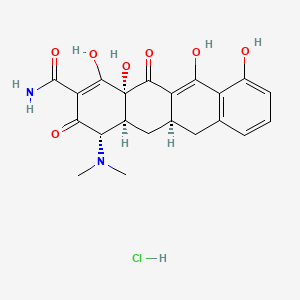 (4S,4aS,5aR,12aS)-4-(Dimethylamino)-3,10,12,12a-tetrahydroxy-1,11-dioxo-1,4,4a,5,5a,6,11,12a-octahydrotetracene-2-carboxamide hydrochloride chemical structure (CAS 6625-20-3)