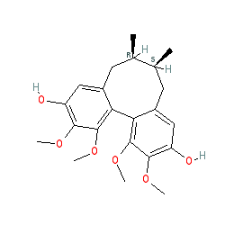 (6R,7S,12AS)-1,2,11,12-tetramethoxy-6,7-dimethyl-5,6,7,8-tetrahydrodibenzo[a,c][8]annulene-3,10-diol chemical structure (CAS 66280-25-9)