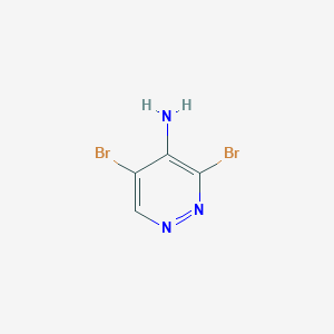 3,5-Dibromopyridazin-4-amine chemical structure (CAS 663194-05-6)