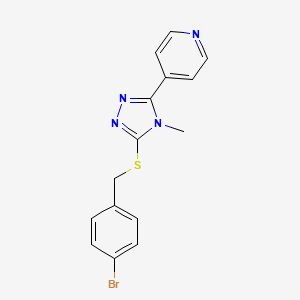 4-(5-((4-Bromobenzyl)thio)-4-methyl-4H-1,2,4-triazol-3-yl)pyridine chemical structure (CAS 663212-78-0)