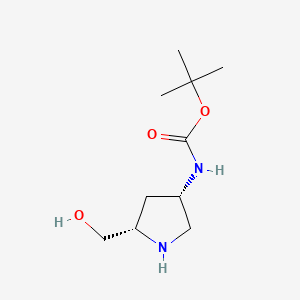 tert-Butyl ((3S,5S)-5-(hydroxymethyl)pyrrolidin-3-yl)carbamate chemical structure (CAS 663948-85-4)