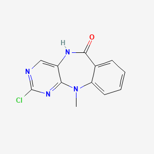 2-Chloro-11-methyl-5,11-dihydro-6H-benzo[e]pyrimido[5,4-b][1,4]diazepin-6-one chemical structure (CAS 66427-86-9)